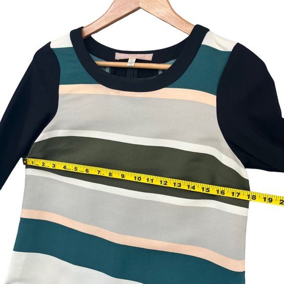 Anthropologie Troubadour Blouse Womens Multicolor Stripe 3/4 Sleeve Top Size 2 - Picture 8 of 10